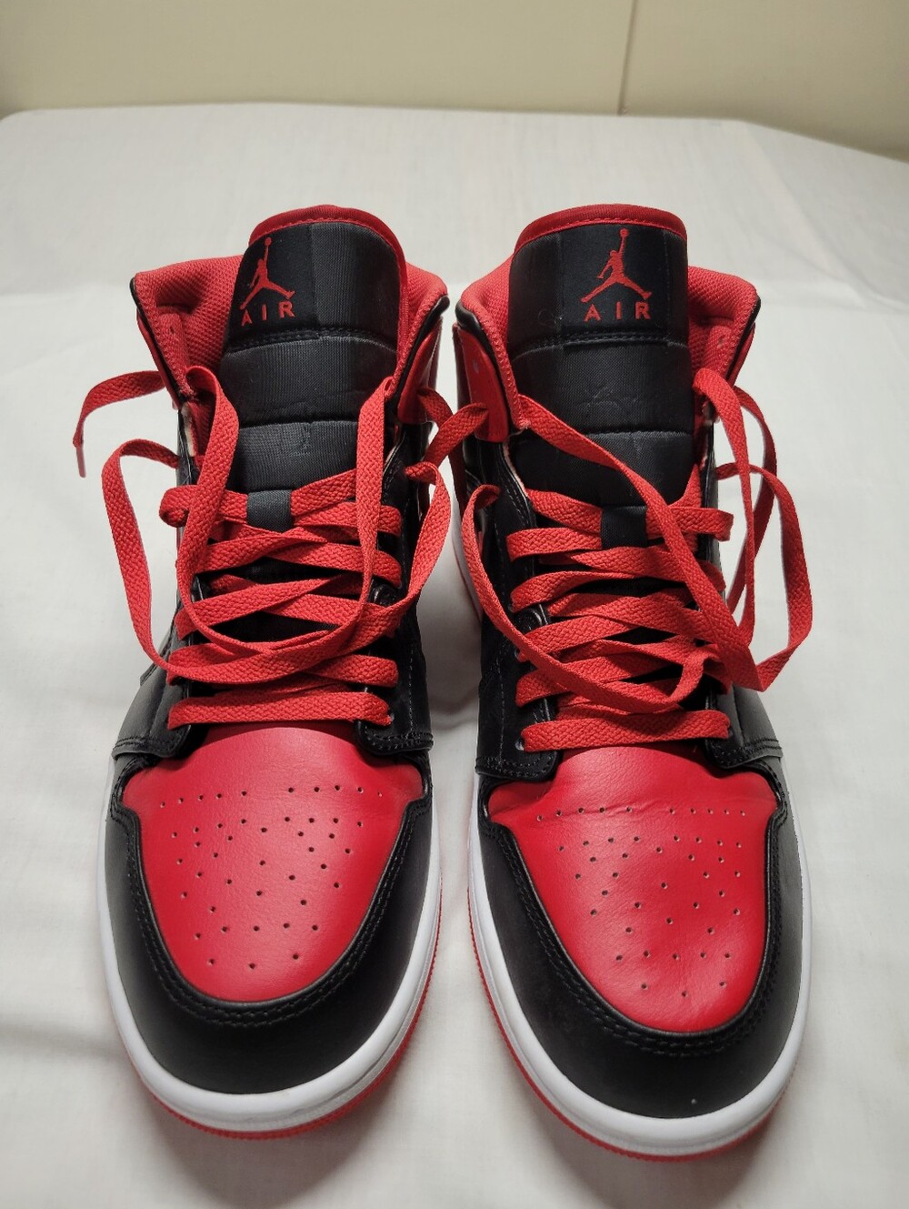 Air Jordan 1 Mid DQ8426-060 Black/Fire Red Alternate Bred Men's Size 11
